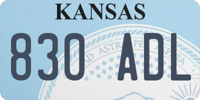 KS license plate 830ADL