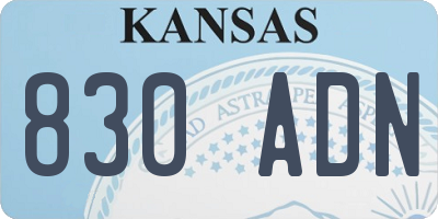 KS license plate 830ADN