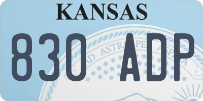 KS license plate 830ADP