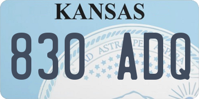 KS license plate 830ADQ