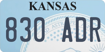 KS license plate 830ADR