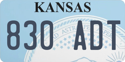 KS license plate 830ADT