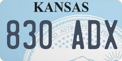 KS license plate 830ADX
