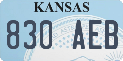 KS license plate 830AEB