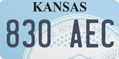 KS license plate 830AEC