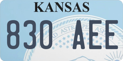 KS license plate 830AEE