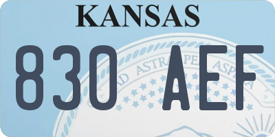 KS license plate 830AEF