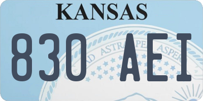 KS license plate 830AEI