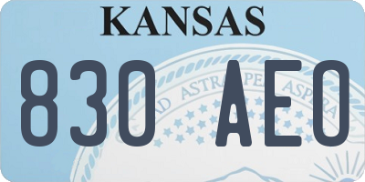 KS license plate 830AEO