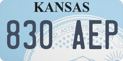 KS license plate 830AEP
