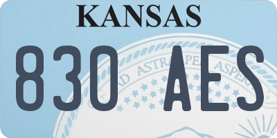 KS license plate 830AES