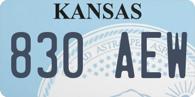 KS license plate 830AEW