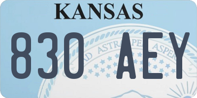 KS license plate 830AEY