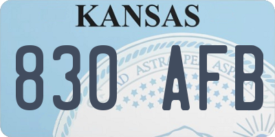 KS license plate 830AFB