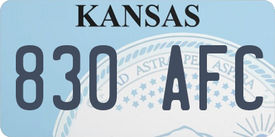 KS license plate 830AFC