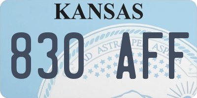 KS license plate 830AFF