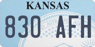 KS license plate 830AFH