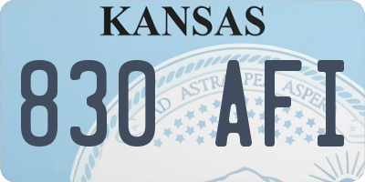 KS license plate 830AFI