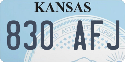 KS license plate 830AFJ