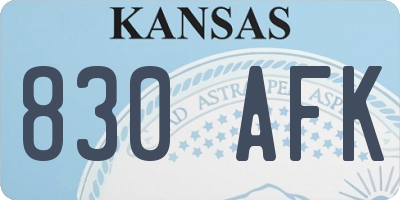 KS license plate 830AFK