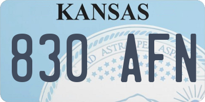 KS license plate 830AFN
