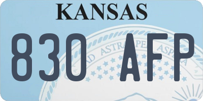 KS license plate 830AFP