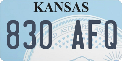 KS license plate 830AFQ