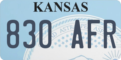 KS license plate 830AFR