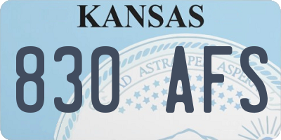 KS license plate 830AFS