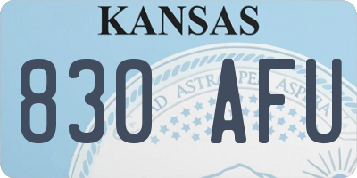 KS license plate 830AFU
