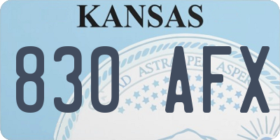 KS license plate 830AFX
