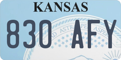 KS license plate 830AFY