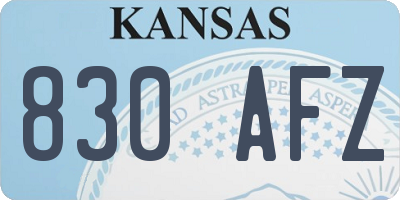 KS license plate 830AFZ