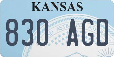 KS license plate 830AGD