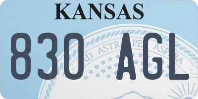 KS license plate 830AGL