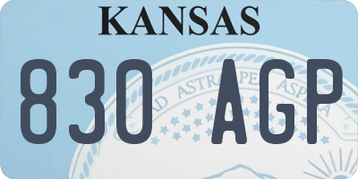 KS license plate 830AGP