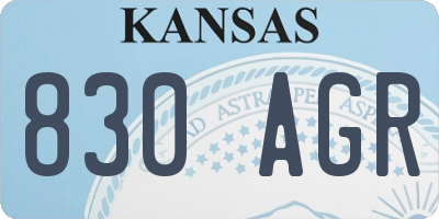 KS license plate 830AGR