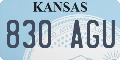 KS license plate 830AGU