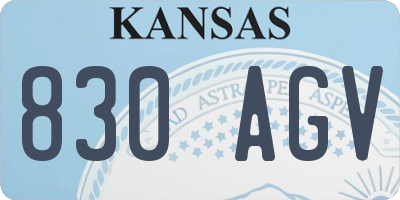 KS license plate 830AGV