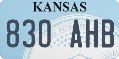 KS license plate 830AHB