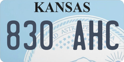 KS license plate 830AHC