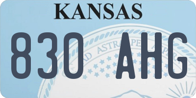 KS license plate 830AHG