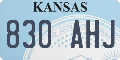 KS license plate 830AHJ