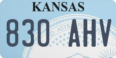 KS license plate 830AHV