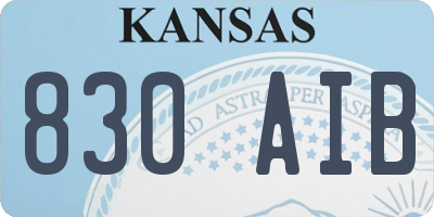 KS license plate 830AIB