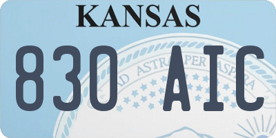KS license plate 830AIC