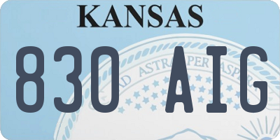 KS license plate 830AIG