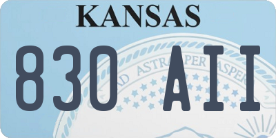 KS license plate 830AII
