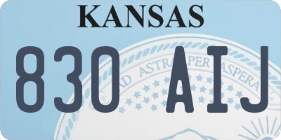 KS license plate 830AIJ