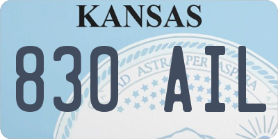 KS license plate 830AIL